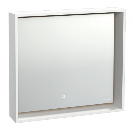 Зеркало: LOUNA 80, с подсветкой прямоугольное универс., белый